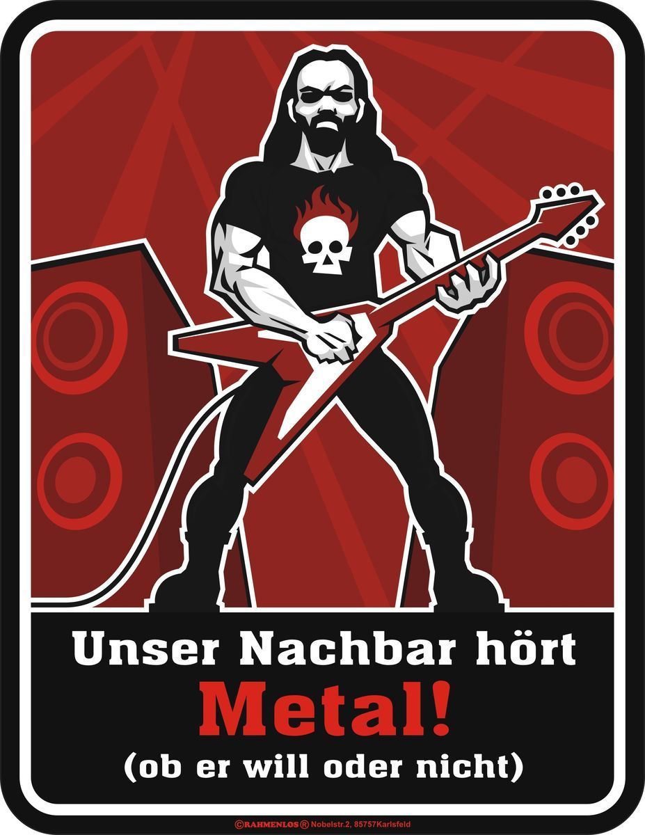 Blechschild - Unser Nachbar hört Metal